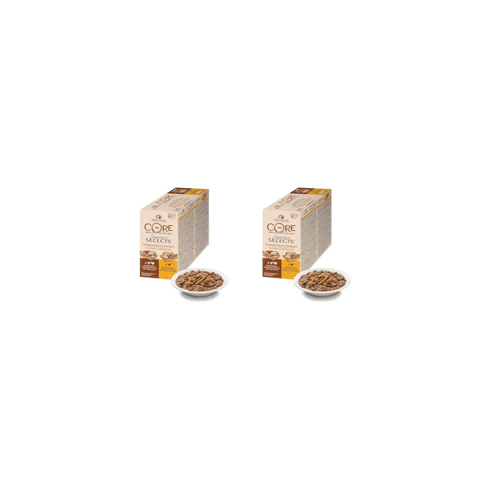 Wellness CORE Signature Selects Wet Cat Food, Shredded Mix, 8 x 79 G (Pack of 2)