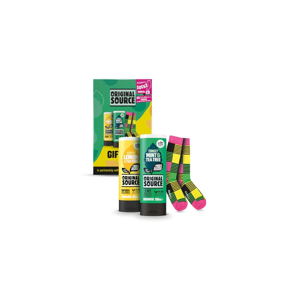 Original Source X Oddballs Gift Set - Mint & Tea Tree Shower Gel, Socks