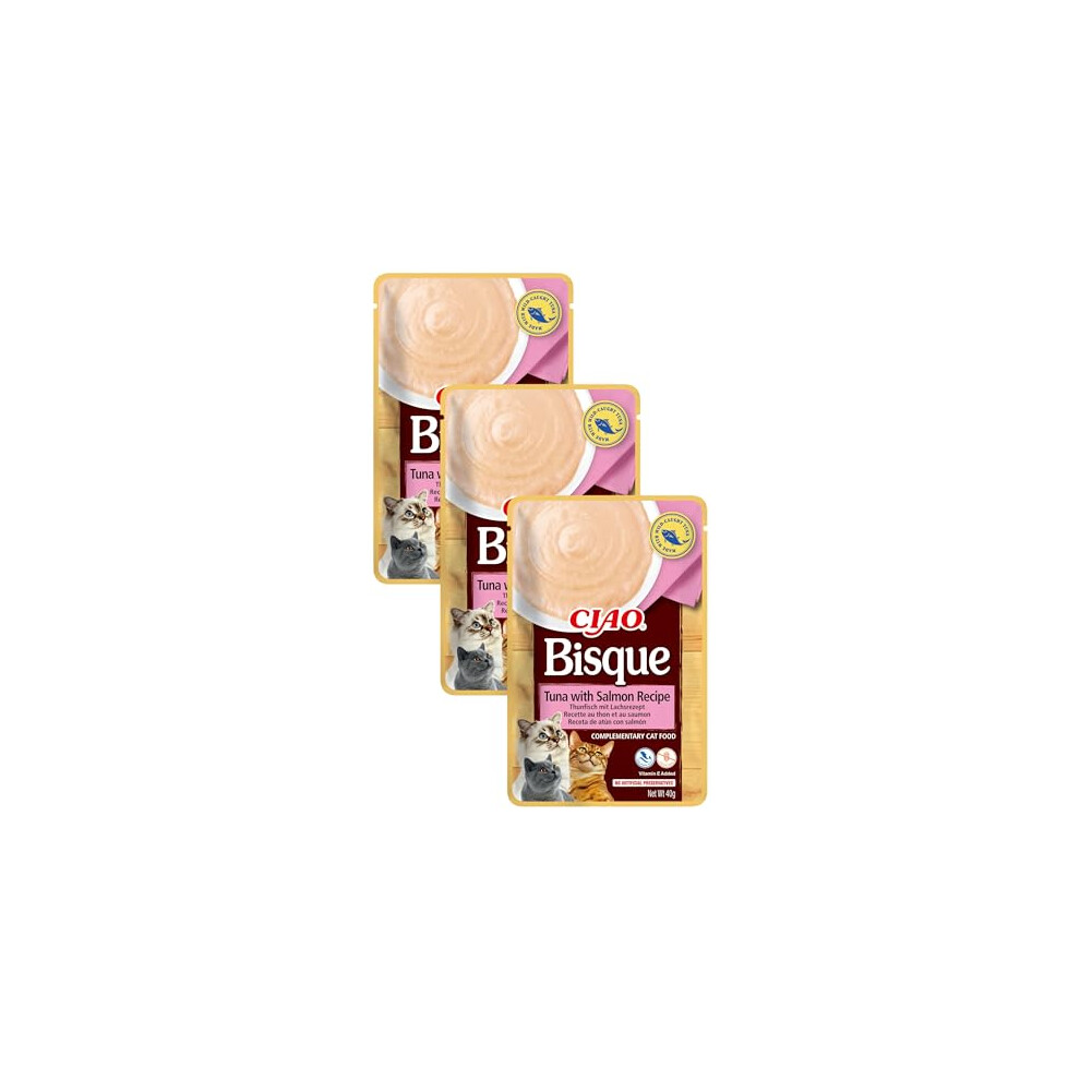 INABA Ciao Bisque Cat Treat - Tuna & Salmon - 3 Pack (40g)