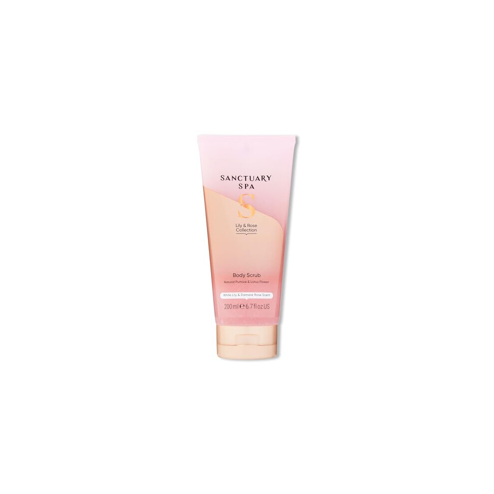 Sanctuary Spa Lily & Rose Body Scrub, No Mineral Oil, Cruelty Free & Vegan Exfoliating Body Scrub, 200Ml