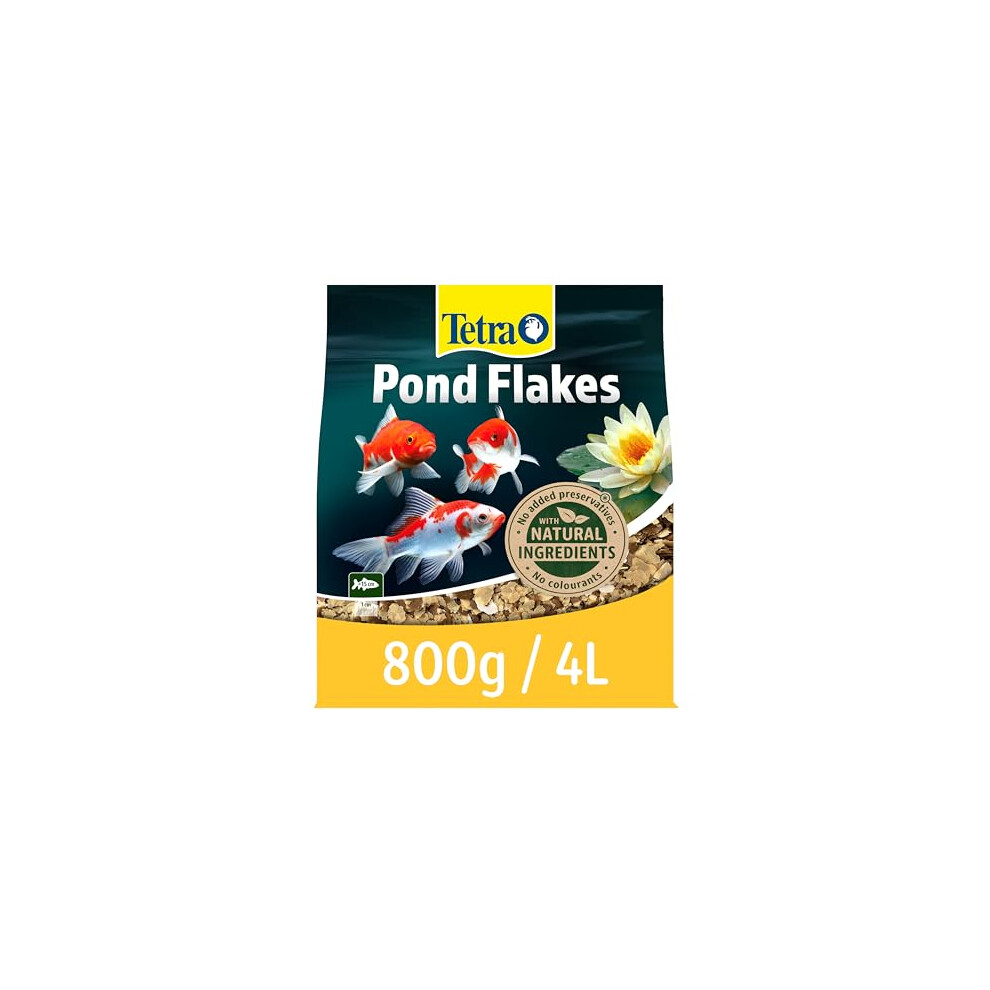 Tetra Pond Flake, Complete And Varied Fish Food For Young And Small Pond Fish, 4 Litre