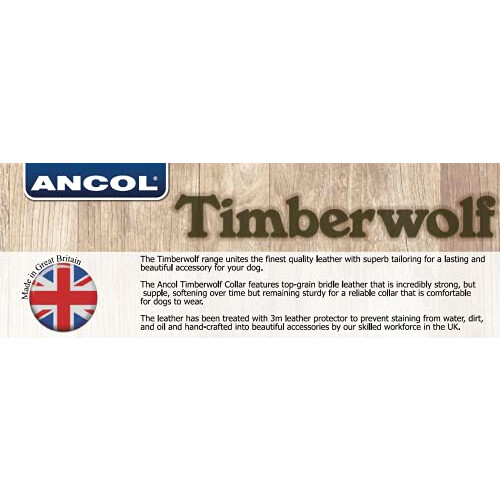 Ancol Ancol Timberwolf Bonded Thread Leather Sable Round Collar Pet Training Accessory 55-63 cm, Size 8 2