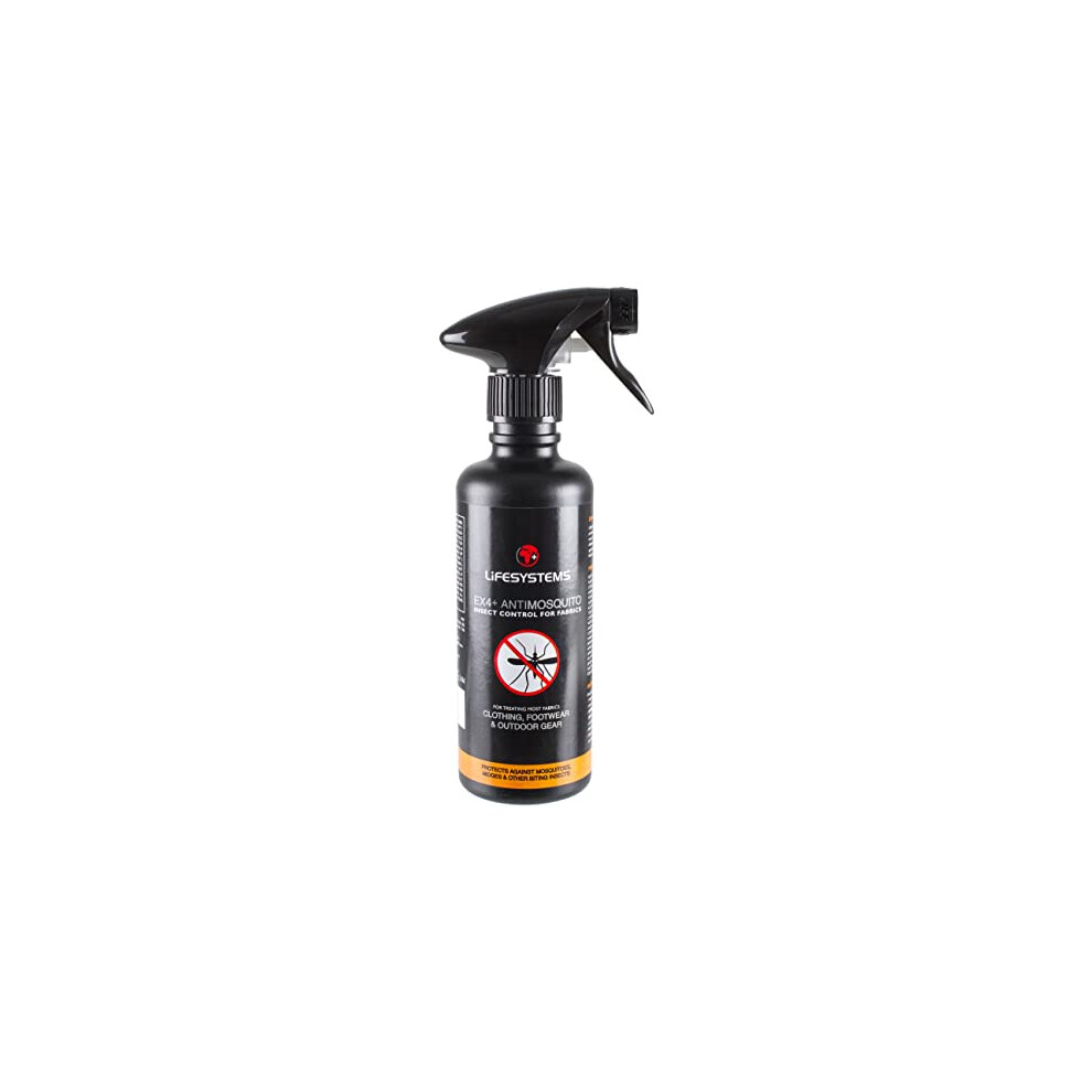 Lifesystems Ex4 Anti Mosquito Clothing, Footwear And Outdoor Gear Treatment - 350 Ml Spray | Protect Against Mosquitoes, Midges, Biting Insects, Black