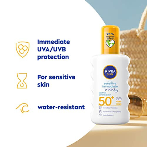 NIVEA NIVEA SUN Protect Sensitive Sun Spray SPF50, Aloe Vera, 200 ml 1