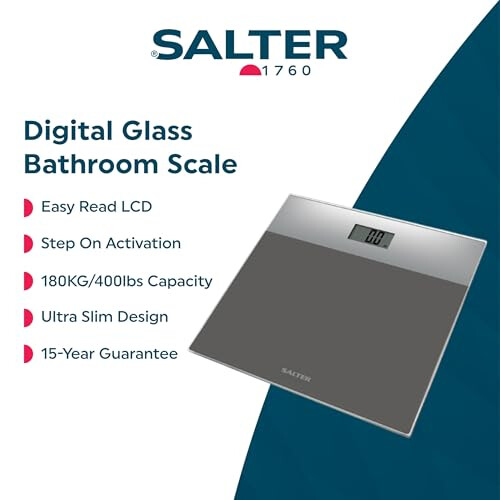 Salter Salter 9206 Digital Bathroom Scale - Easy Read LCD, 180KG Max 1