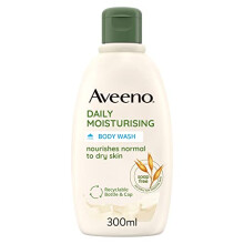Aveeno Daily Moisturising Body Wash, With Soothing Oat, Suitable For Sensitive Skin, Gently Cleanses and Nourishes, Soap-Free, Lightly Scented, 300ml