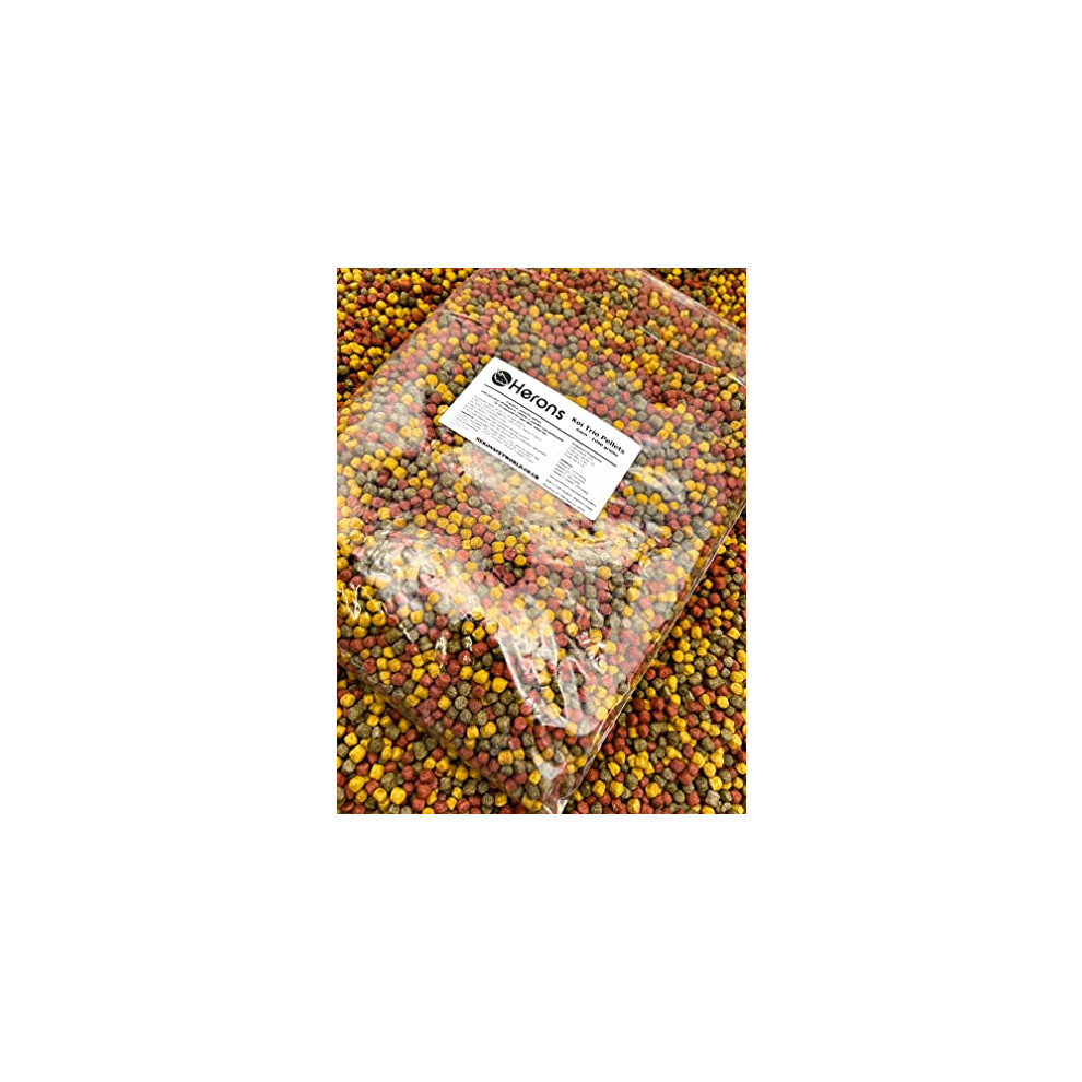 Herons - Koi Trio Pellets 6Mm - 1Kg - Spirulina, Omega 3