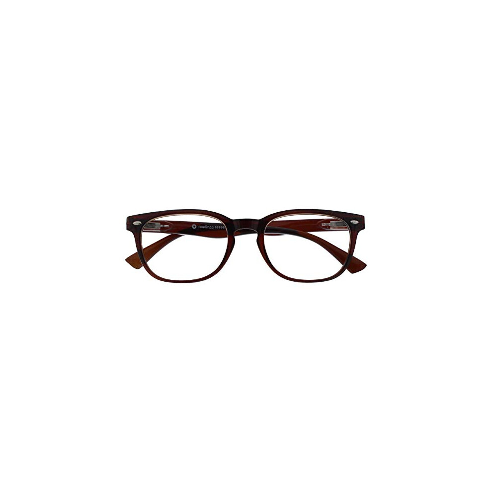 Opulize Brown Ora Reading Glasses, +3.50 Magnification