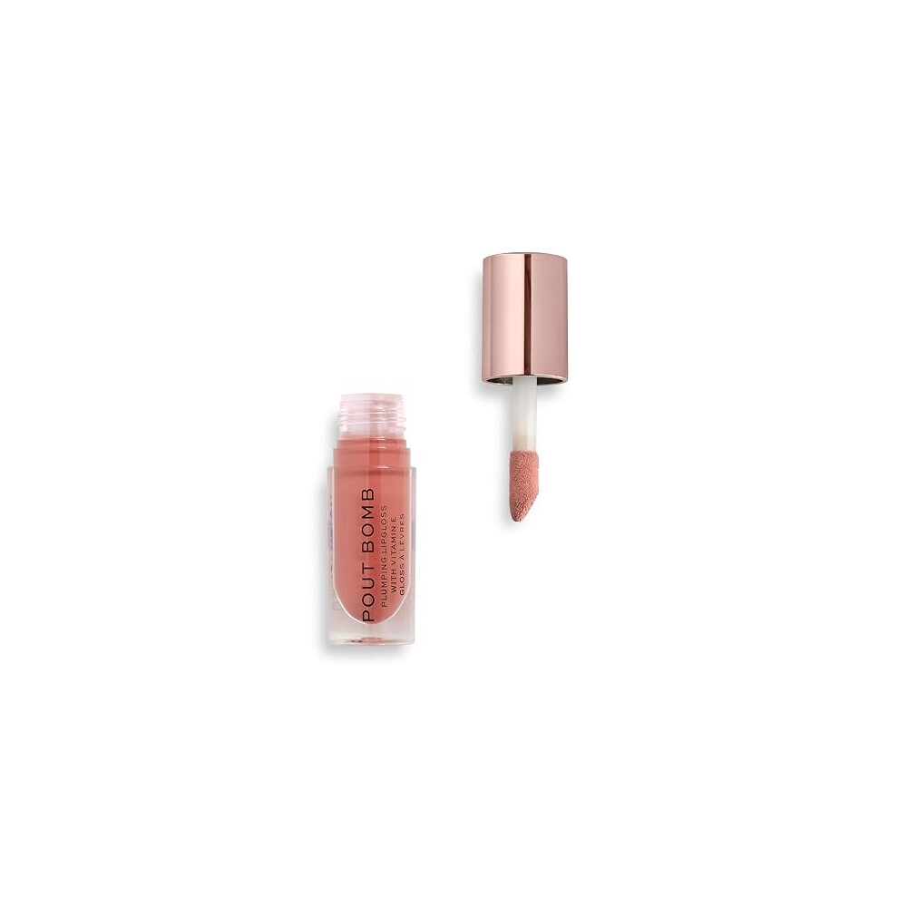 Revolution Beauty London Cream Revolution Pout Bomb Plumping Gloss Kiss Nude
