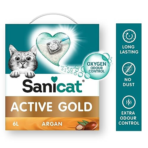 Sanicat Sanicat Active Gold Cat Litter, 6L - Clumping, Argan Scented 1