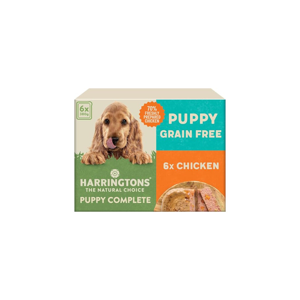 Harringtons Complete Wet Tray Free Hypoallergenic Puppy Food 6X380g - Chicken & Potato- Made With All Natural Ingredients Grain