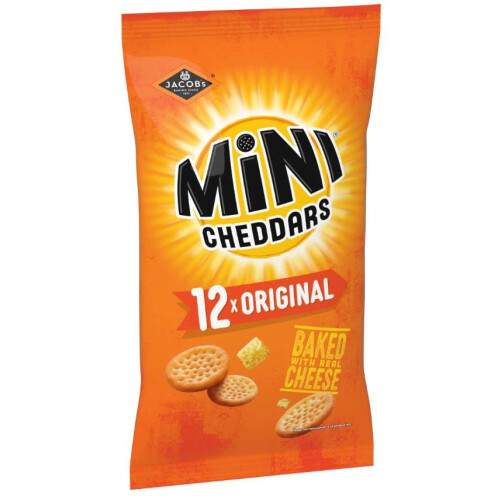 Jacob's Mini Cheddars Original Multipack - Baked with Real Cheese, 12 Packs x 23g 2