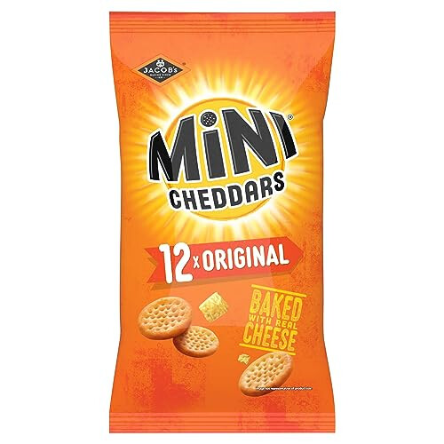 Jacob's Mini Cheddars Original Multipack - Baked with Real Cheese, 12 Packs x 23g 1