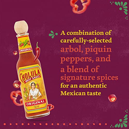 Cholula Hot Sauce Original, 150ml, 2 Pack, Chillies & Spices 2