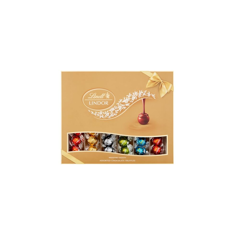 Lindt Lindor Assorted Chocolate Truffles Gift Box 525G - Gift Present Or Sharing Box - Mother's Day, Birthday, Congratulations