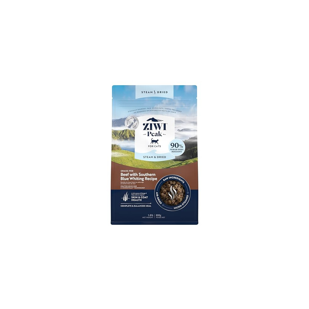 ZIWI Peak Steam & Dried Beef/Whiting, 800g, High Protein Grain Free Cat Food