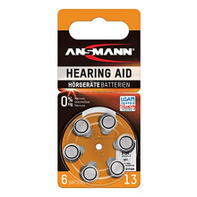 ANSMANN Hearing Aid Batteries, Type 13: 6 pieces