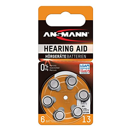 ANSMANN Hearing Aid Batteries, Type 13: 6 pieces