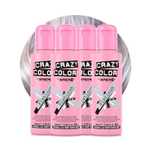 Crazy Color Metallic Platinum 4 Pack Hair Dye, Vegan, 400ml