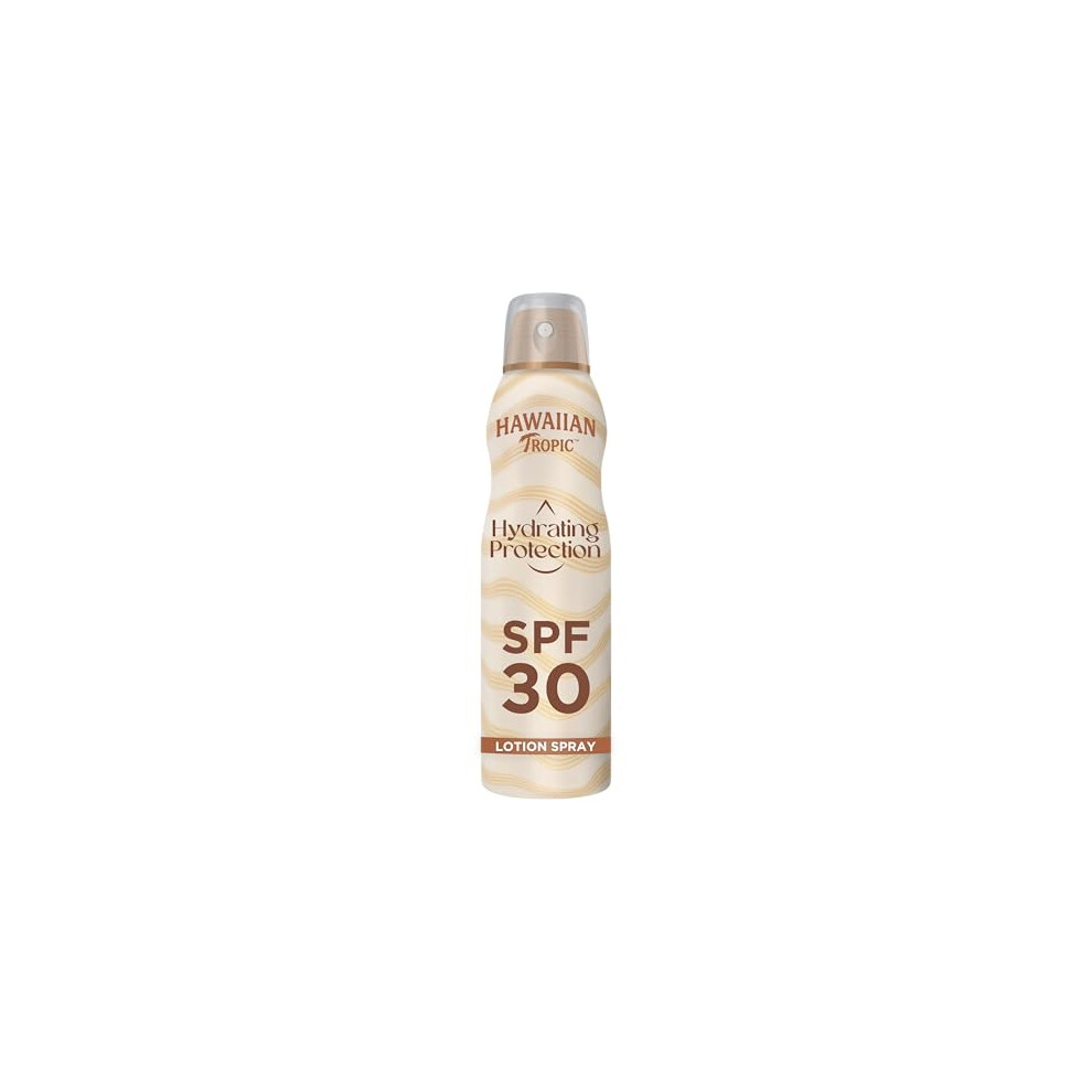 Hawaiian Tropic - Hydrating Protection Sunscreen Spray, Water Resistant SPF 30 UVA + UVB Protection Sun Block, Tropical Scent Sun Lotion, 177 ml