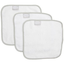 Shnuggle Baby Wash Cloths White | 3 Pack of Super Premium Soft Cloths | 26 x 26cm | Made from Natural Bamboo Cotton | Perfect for Sensitive Skin