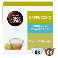 Nescafe Dolce Gusto Cappuccino Skinny&Unsweetened/Light Coffee Pods (Pack of 3, Total 48 Capsules) Single