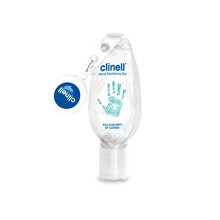 Clinell Hand Sanitiser Gel - Retractable Clip - 50ml - Kills 99.99% Germs