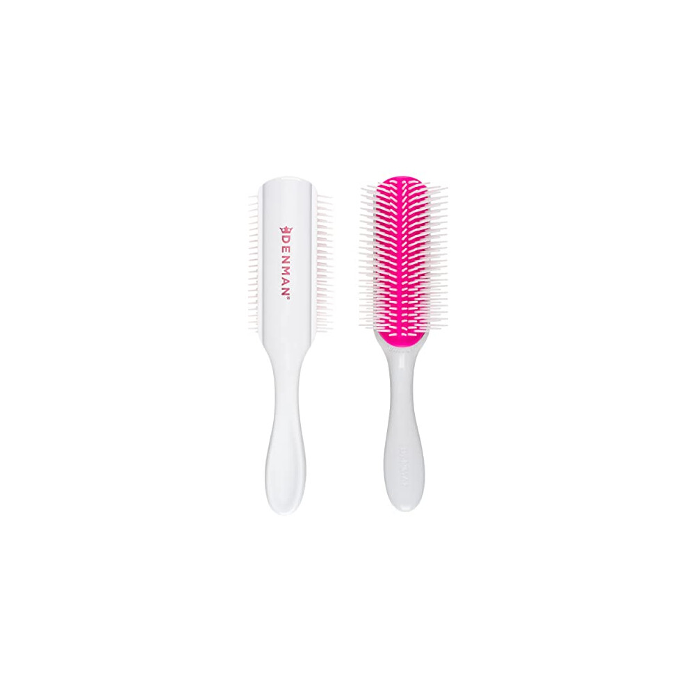 Denman Curly Hair Brush D4 (Cherry Blossom) 9 Row Styling Brush for Styling, Smoothing Longer Hair and Defining Curls - For Women and Men