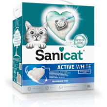 Sanicat Active White Clumping Cat Litter - Fragrance-Free, Odour Control - 6L