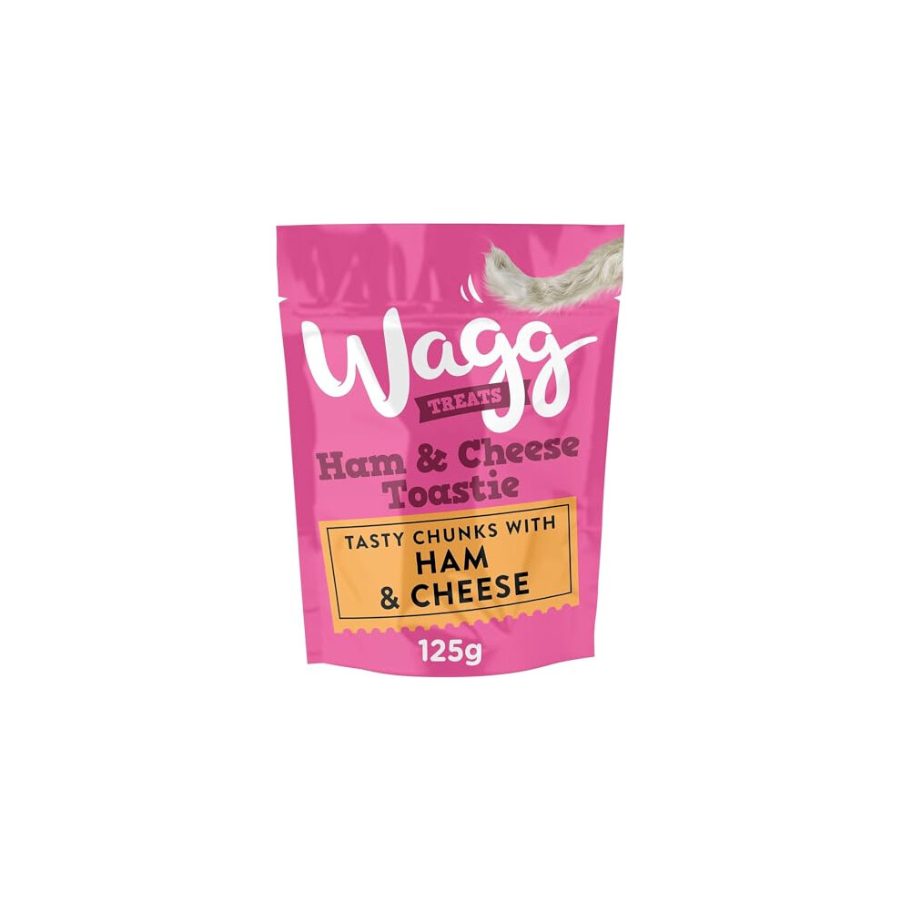 Wagg Ham & Cheese Toastie Tasty Chunks Ham & Cheese Dog Treats 125G (Pack Of 7) - Oven Baked