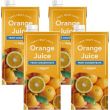 by Amazon Orange Juice From Concentrate, 1 Litre (Previously Happy Belly) (Pack of 4)