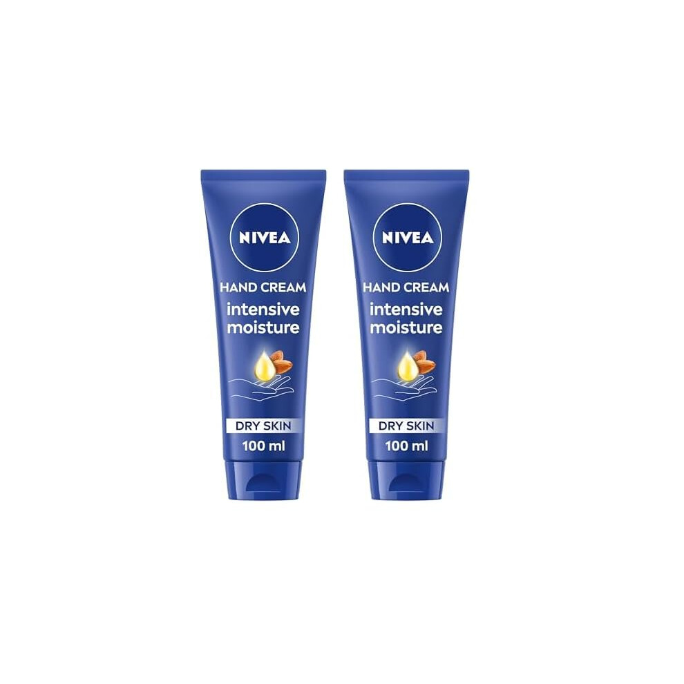NIVEA Intensive Moisture Hand Cream 100ml, Almond Oil, Shea Butter (Pack of 2)