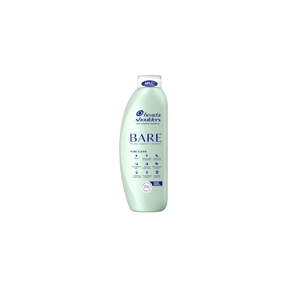 Head & Shoulders Bare Pure Clean Anti-Dandruff Shampoo. Minimal Ingredients For Oily Scalp. 400 Ml