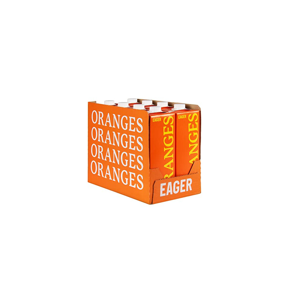 Eager Smooth Juice 100% Squeezed, Refreshing Fruit Drink, No Bits, Nfc Not From Concentrate, 1 Litre (Pack Of 8) Orange