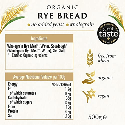 Biona Rye Bread Organic 500g (Pack of 7) 1