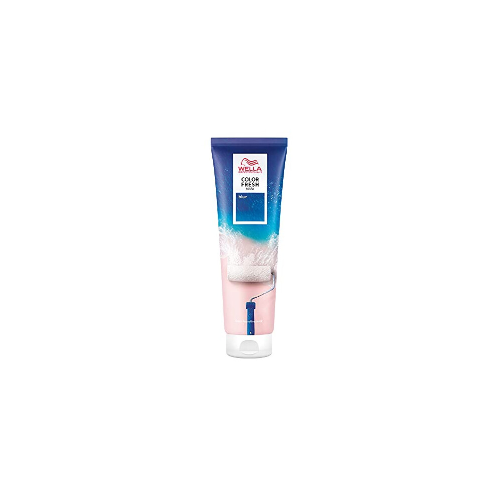 Wella Professional Color Fresh Mask | Temporary Color Refresh Treatment |Semi-Permanent Hair Dye | Wash Out Colour |150ml | Blue