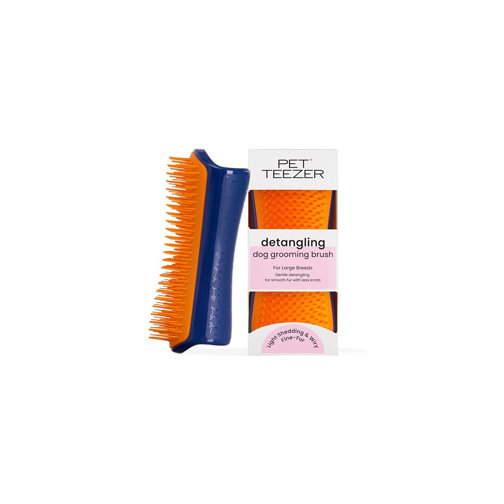 Tangle Teezer | Pet Teezer | Detangling and Dog Grooming Brush | Dry Brush or Dog Bath Brush | Navy & Orange