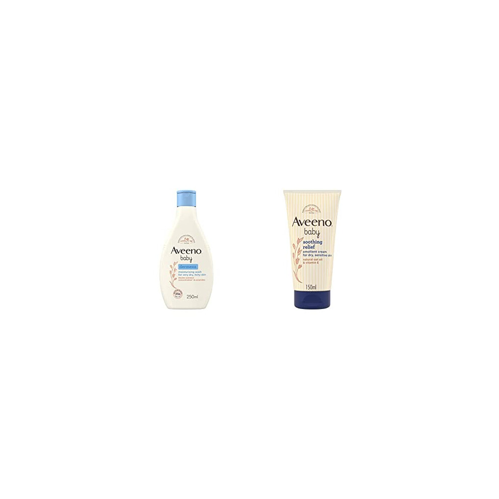 AVEENO Baby Dermexa Moisturising Wash 250 ml & Soothing Relief Emollient Cream 150ml