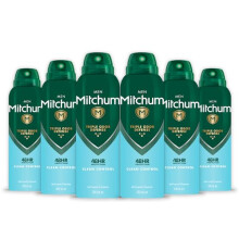 Mitchum Men Triple Odor Defense 48HR Protection Deodorant Spray and Antiperspirant (200ml) Clean Control, Dermatologist Tested (Pack of 6)