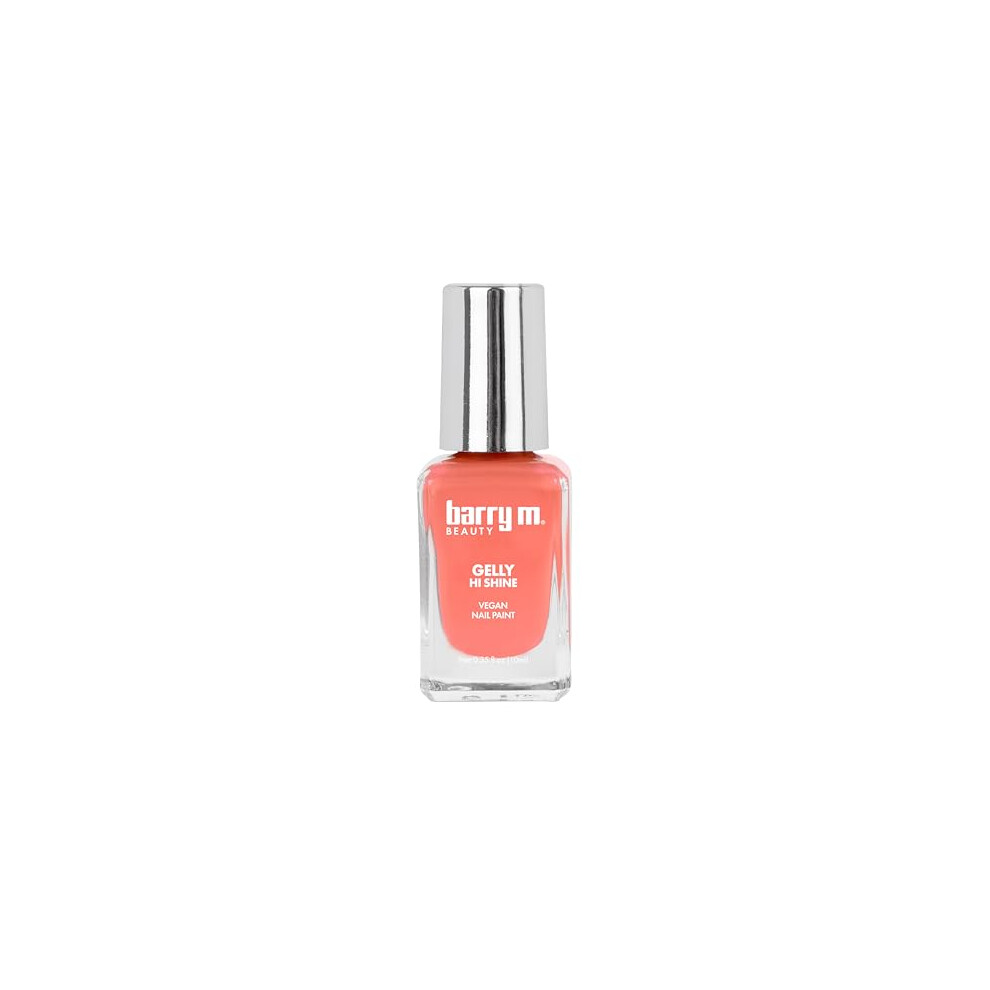 Barry M Gelly Hi Shine Nail Paint Shade Orange Peach Spritz |Coral Nail Polish | Glossy Finish