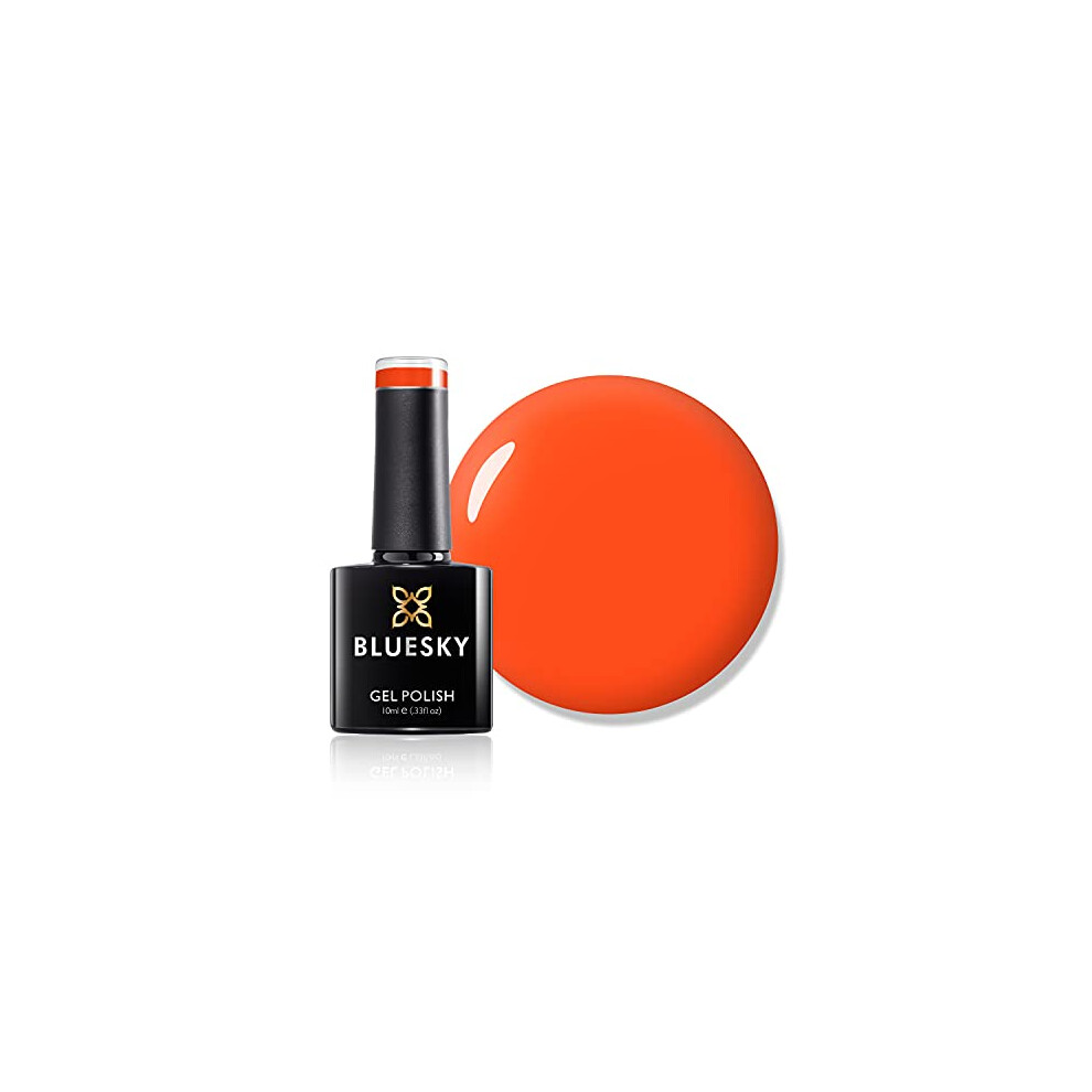 Bluesky Gel Nail Polish, Orange Zest Neon05, Bright, Fire, Neon, Orange, Long Lasting, Chip Resistant, 10 ml (Requires Drying Under UV LED Lamp)
