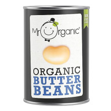 Mr Organic - Butter Beans 400g - Vegan, Gluten-Free, Non-GMO, and Organic Butter Beans for Healthy Meals