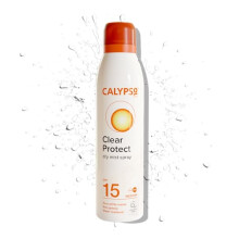 Calypso Clear Protect Dry Mist Spray SPF15 | Water Resistant sun spray | Non-greasy sun protection | Continuous Spray | 175ml