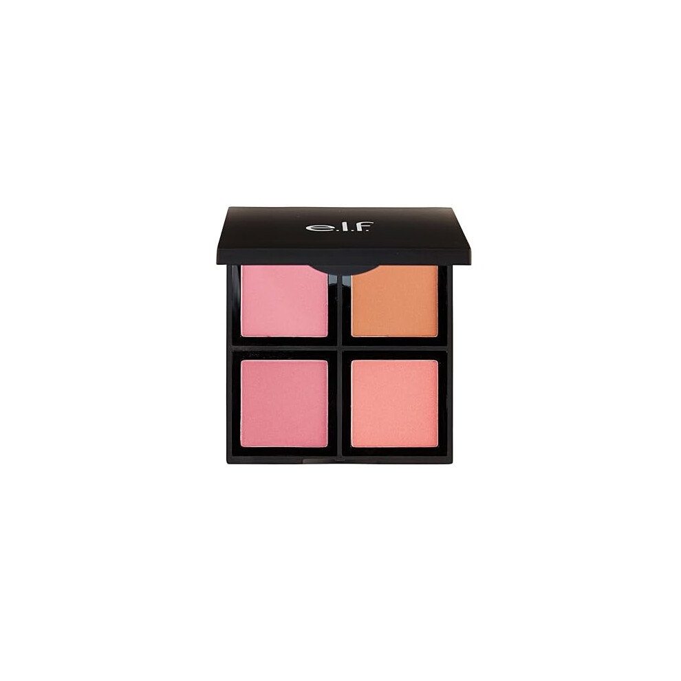 e.l.f. Powder Blush Palette, Customizable Colours, Long Lasting Formula, 4 Pan Palette