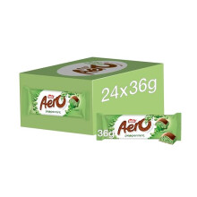 Aero Bubbly Peppermint Melts Sharing Bag Caramel Chocolate Mint Chocolate Bars, 24 x 36 g Peppermint 36 g (Pack of 24) 86g