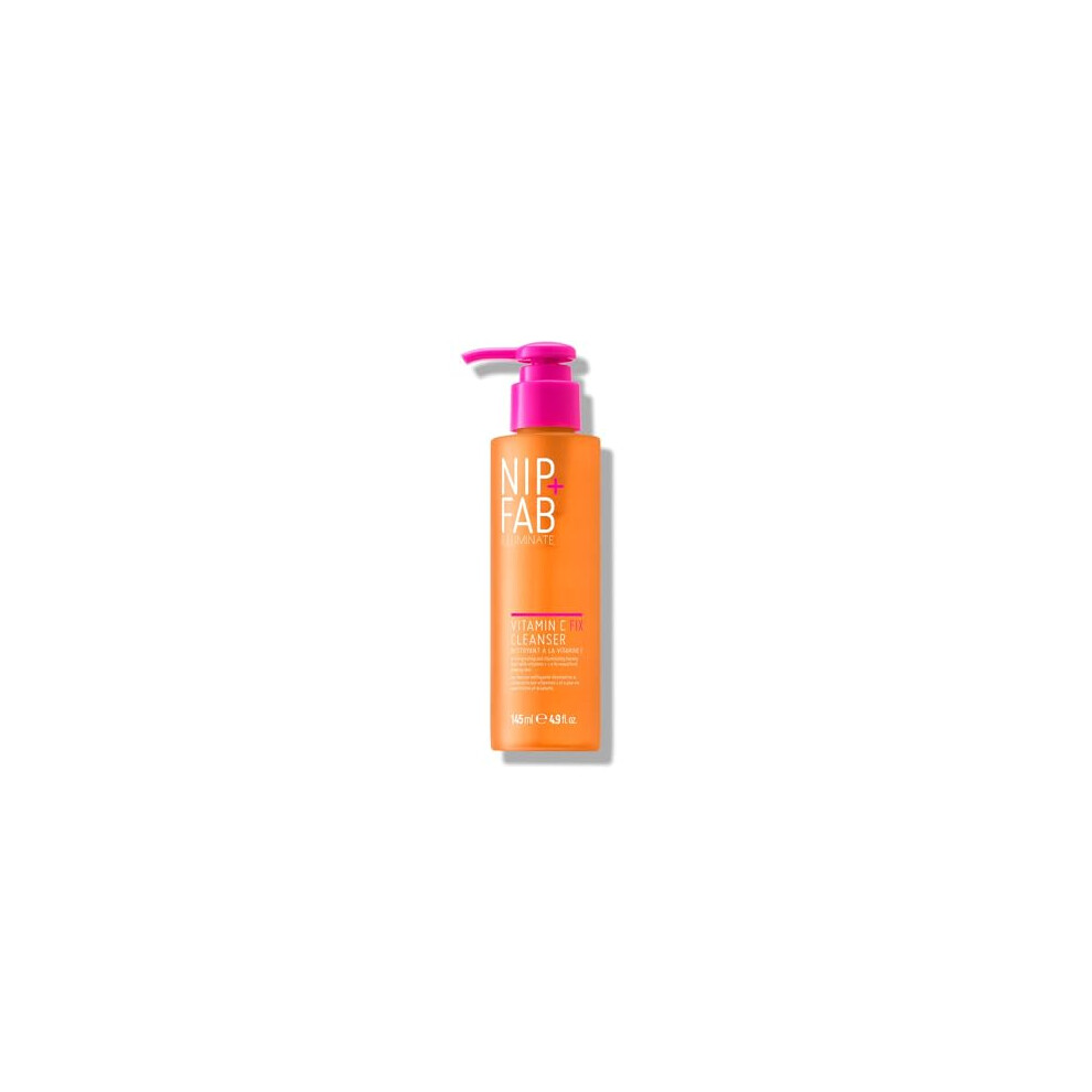 Nip + Fab Vitamin C Fix Gel Cleanser for Face, Brightening Hydrating Facial Cleansing Face Wash for Skin Toning, 145 ml
