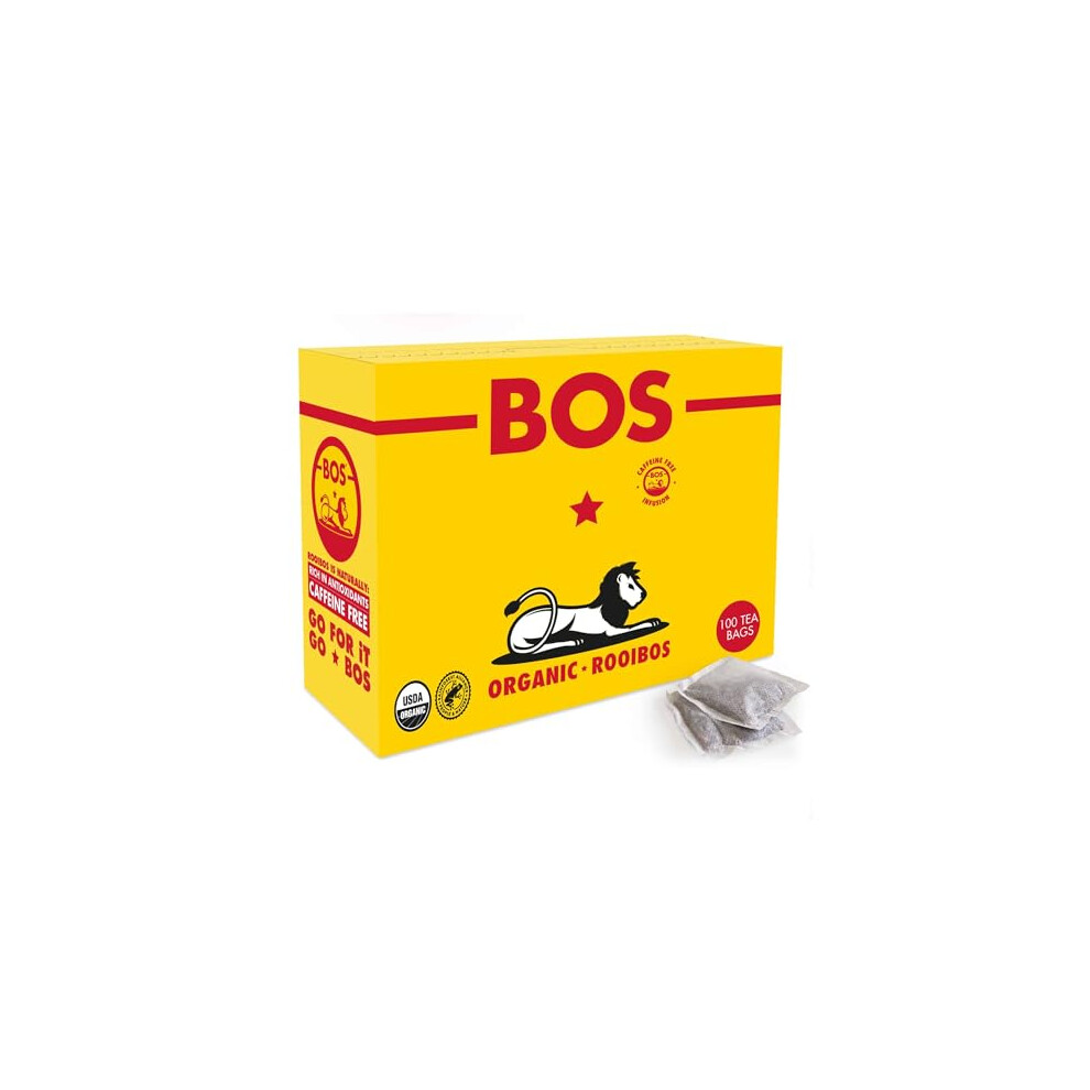 Bos Organic Rooibos Carton, Pure Caffeine Free Rooibos Tea For Daily Enjoyment 250 G, 100 Teabags (Pack Of 1)