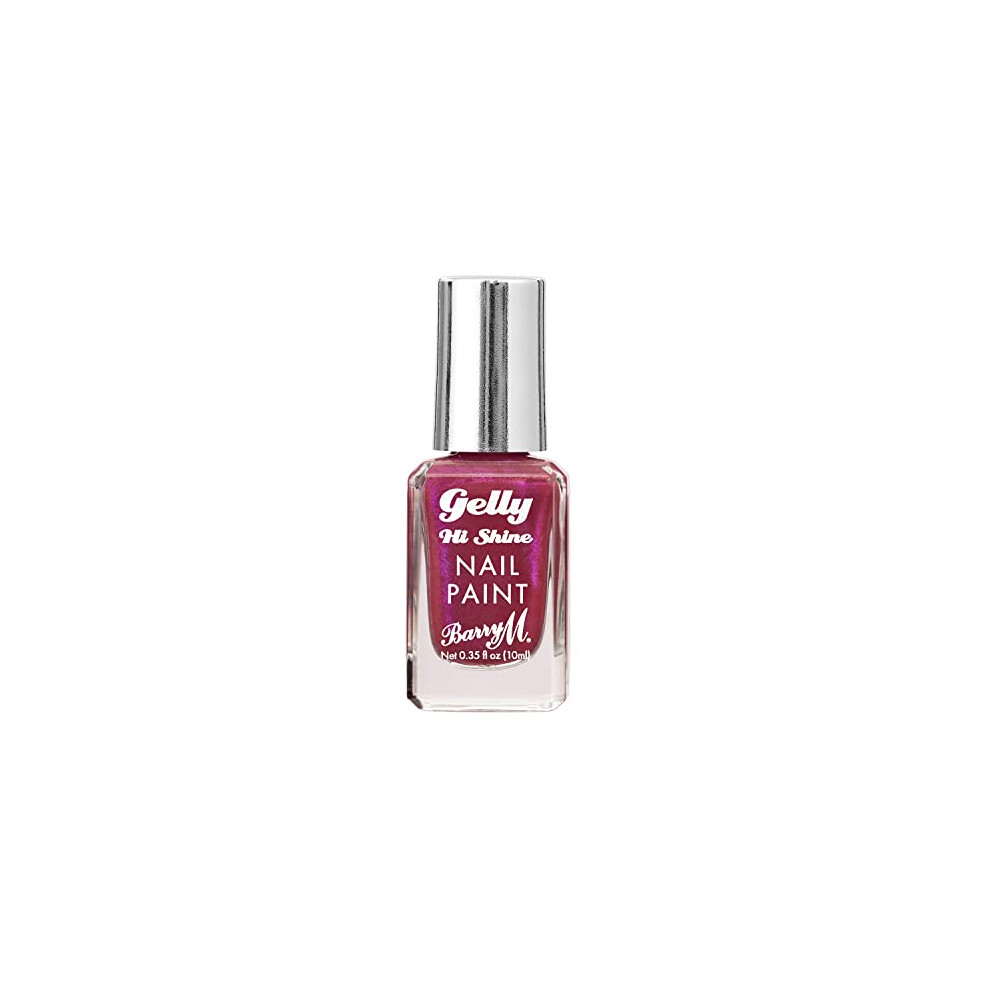 Barry M Gelly Hi Shine Nail Paint, Shade Carnation | Metallic Pink Nail Polish