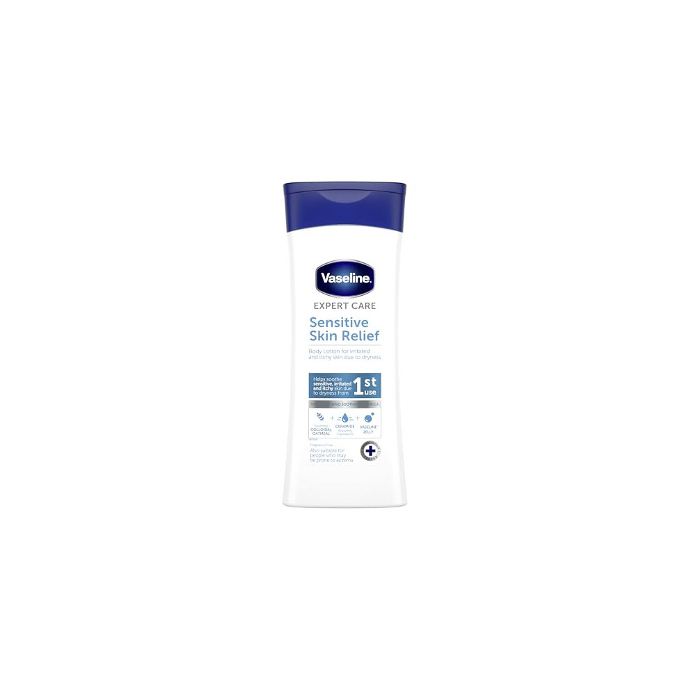 Vaseline Expert Care Sensitive Skin Relief Dermatologically Tested Moisturiser Body Lotion For Irritated and Itchy Skin Due to Dryness 400 ml