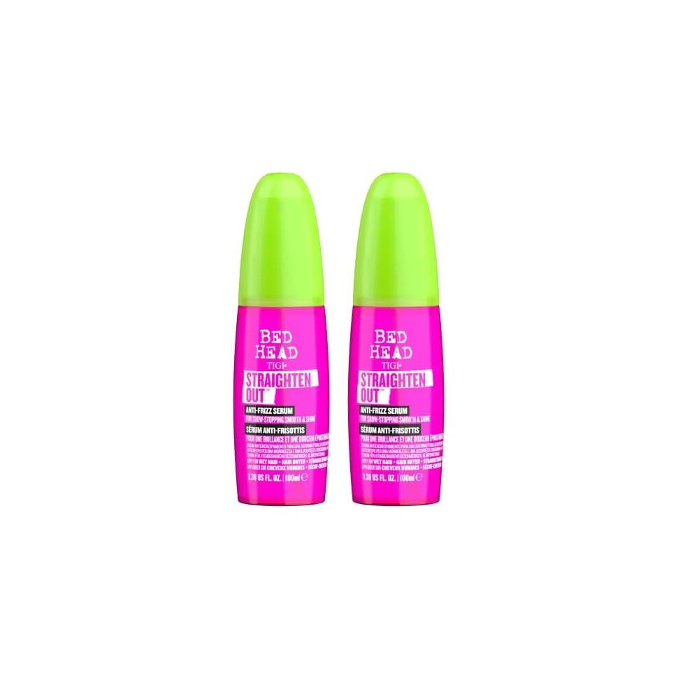 Tigi Bed Head By - Straighten Out Anti Frizz Hair Serum - For Smooth Shiny Hair - 100 Ml (Pack Of 2)